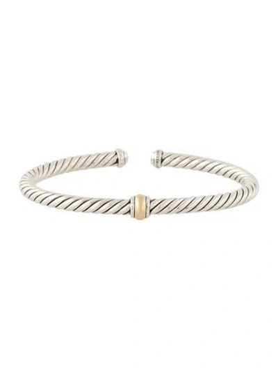 Pre-owned David Yurman Cable Flex Station Bracelet, 5.75" In Multi