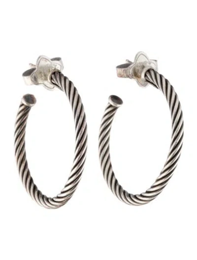 Pre-owned David Yurman Cable Hoop Earrings In Multi
