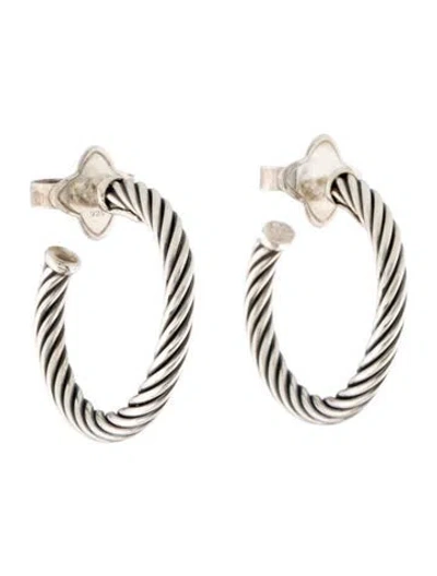 Pre-owned David Yurman Cable Hoop Earrings In Multi