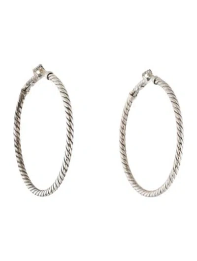 Pre-owned David Yurman Cable Hoop Earrings In Multicolor