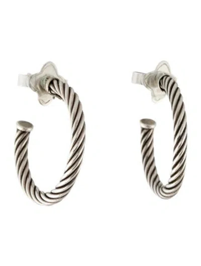 Pre-owned David Yurman Cable Hoop Earrings In Multicolor