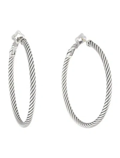 Pre-owned David Yurman Cable Hoop Earrings In Multicolor