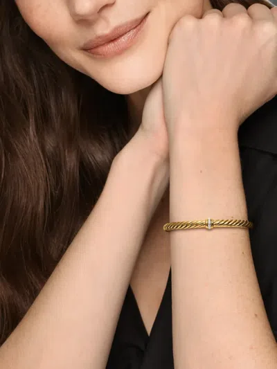 David Yurman Cablespira Diamond Bracelet In Gold