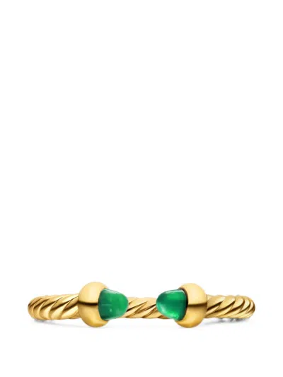 David Yurman Cablespira Emerald Ring In Gold
