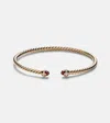 David Yurman Cablespira® Flex 18kt Gold Cuff Bracelet With Garnets And Diamonds