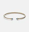 David Yurman Cablespira Flex 18kt Gold Cuff Bracelet With Topazes And Diamonds