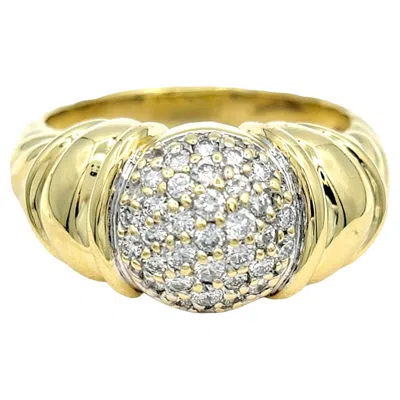 Pre-owned David Yurman Capri Cable Pavé Diamond Cocktail Ring Set In 18 Karat Yellow Gold