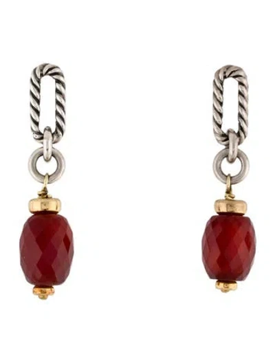 Pre-owned David Yurman Carnelian Bijoux Drop Earrings In Multi