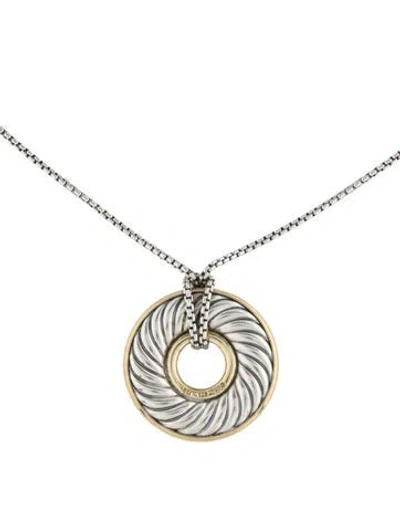 Pre-owned David Yurman Carved Cable Pendant Necklace, 17" In Multi