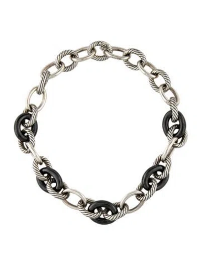 Pre-owned David Yurman Ceramic Large Oval Link Necklace, 16" In Multi