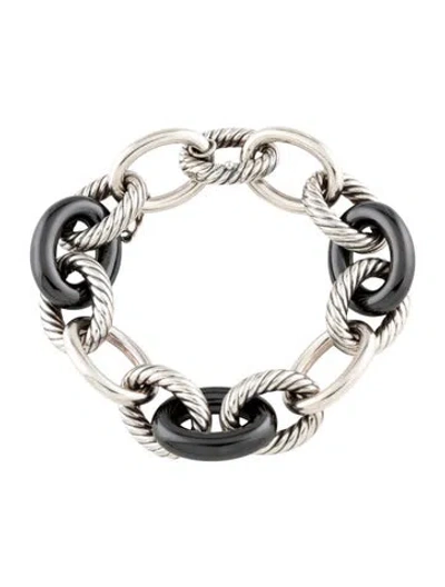 Pre-owned David Yurman Ceramic Oval Extra Large Link Bracelet, 6.5" In Multicolor