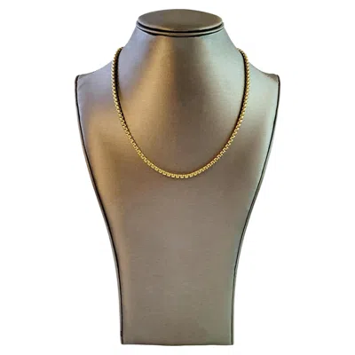 Pre-owned David Yurman Chain Collection For Men Box Chain Necklace 18k Yellow Gold, 3.8mm