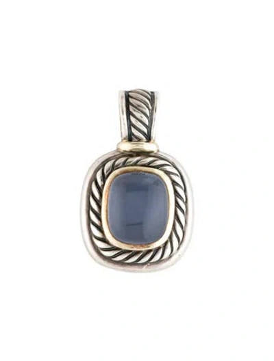 Pre-owned David Yurman Chalcedony Albion® Enhancer Pendant In Multicolor