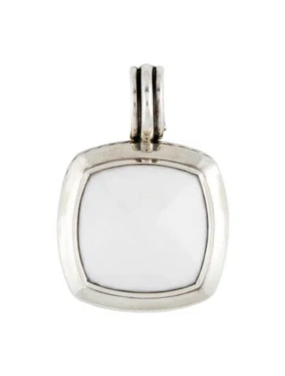 Pre-owned David Yurman Chalcedony Albion Enhancer Pendant In White