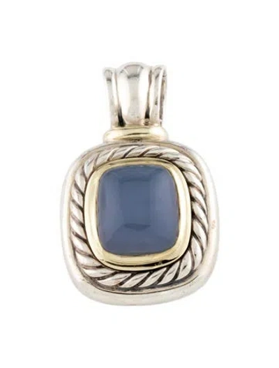 Pre-owned David Yurman Chalcedony Albion Pendant, 1.75" In Multicolor