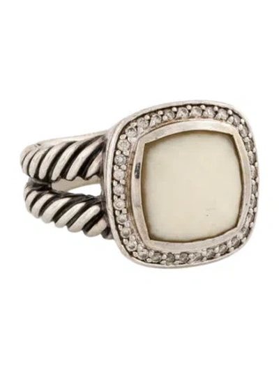 Pre-owned David Yurman Chalcedony & Diamond Albion Cocktail Ring In Multi