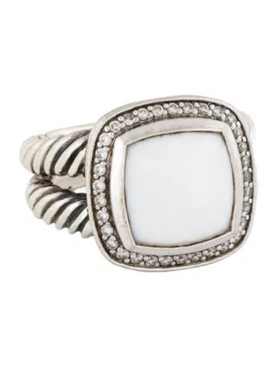 Pre-owned David Yurman Chalcedony & Diamond Albion Cocktail Ring In Multi