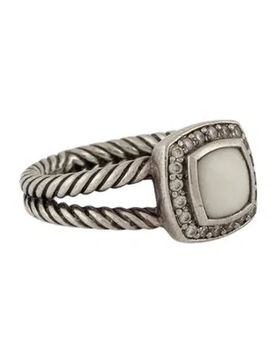 Pre-owned David Yurman Chalcedony & Diamond Petite Albion Cocktail Ring In Multi