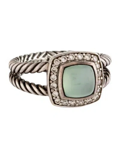 Pre-owned David Yurman Chalcedony & Diamond Petite Albion Cocktail Ring In Multicolor