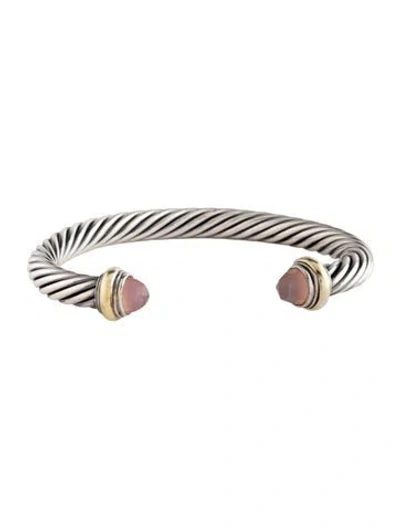 Pre-owned David Yurman Chalcedony Cable Classic Cuff, 7" In Multi