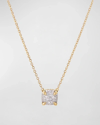 David Yurman Chatelaine Pendant Necklace In 18k Yellow Gold With Full Pave Diamonds, 7mm In 40 White