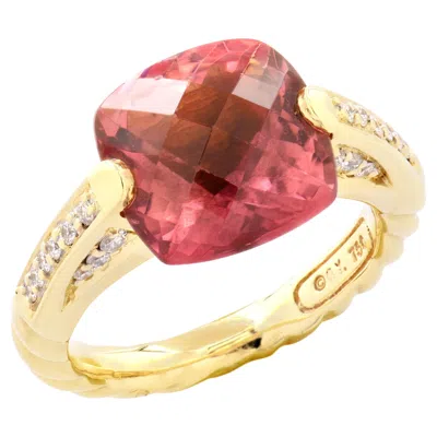 Pre-owned David Yurman Chatelaine Pink Tourmaline & Diamond Ring