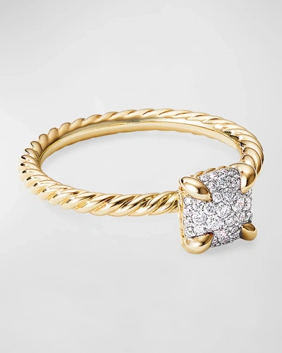 David Yurman Chatelaine Ring In 18k Yellow Gold With Full Pave Diamonds In 40 White