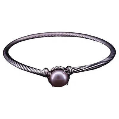 Pre-owned David Yurman Chatelaine Sterling Silver And Pearl Bracelet In Multi