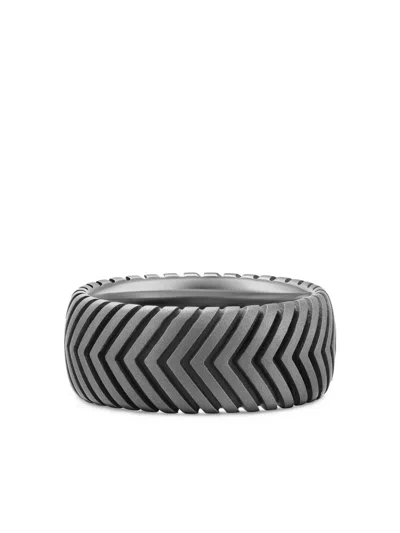 David Yurman Chevron Band Ring In Black