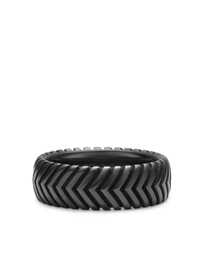 David Yurman Chevron Band Ring In Black