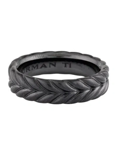 Pre-owned David Yurman Chevron Band Ring In Multicolor