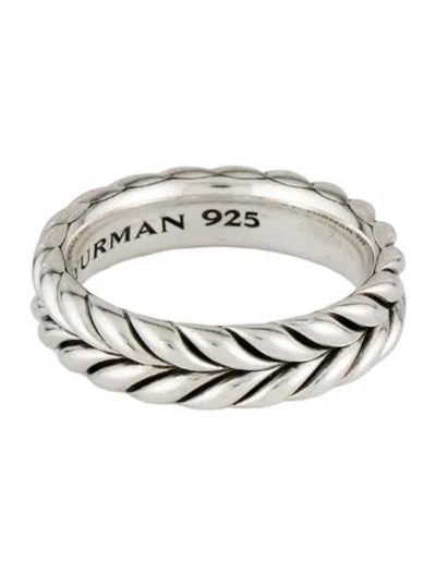 Pre-owned David Yurman Chevron Band Ring In Multicolor