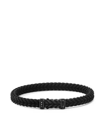David Yurman 6mm Black Titanium Chevron Diamond Bracelet