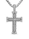 David Yurman Chevron Cross Diamond Pendant In 银色