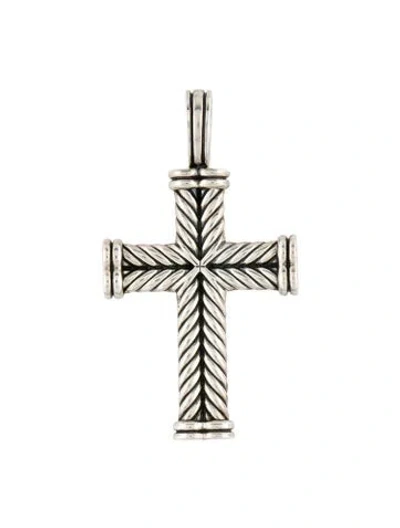 Pre-owned David Yurman Chevron Cross Pendant In Multi