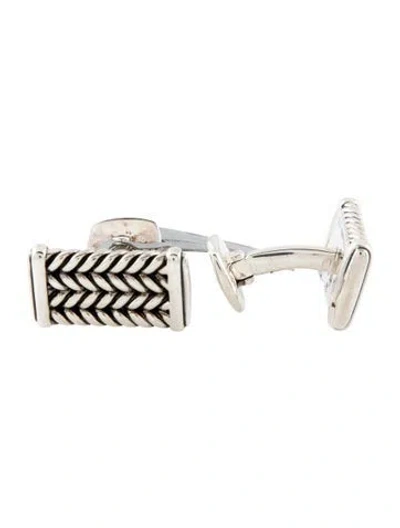 Pre-owned David Yurman Chevron Cufflinks In Multi