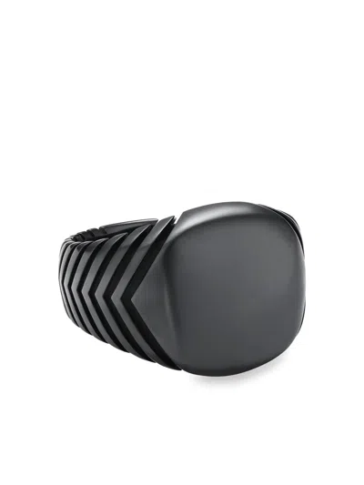 David Yurman Chevron Signet Ring In Black