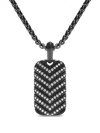 David Yurman Chevron Tag Necklace In Black