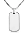 David Yurman Chevron Tag Necklace In Silver