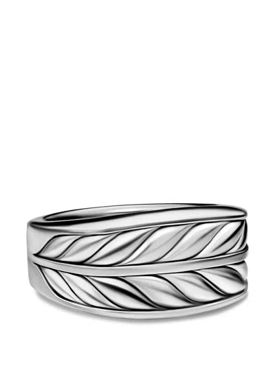 David Yurman Chevron Three Sided Signet Ring In Metallic