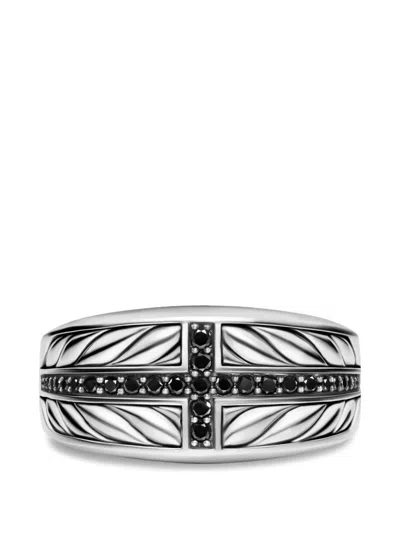 David Yurman Chevron Three Sided Signet Ring In Silver