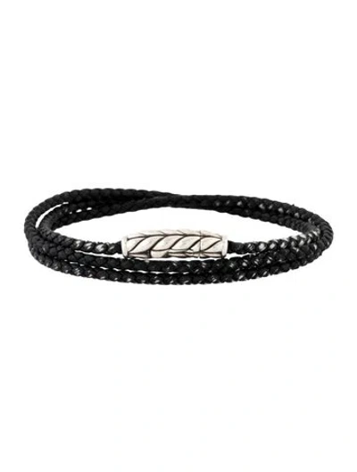 Pre-owned David Yurman Chevron Triple Wrap Bracelet, 8" In Multicolor