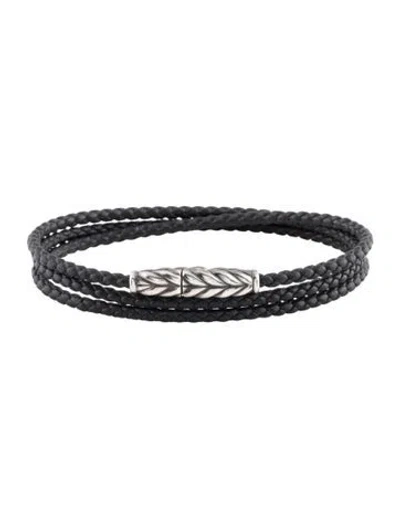 Pre-owned David Yurman Chevron Triple-wrap Woven Rope Bracelet In Multi