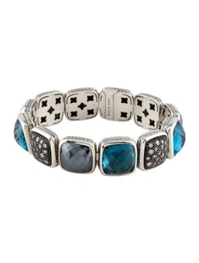 Pre-owned David Yurman Chiclet One-row Bracelet, 6.75" In Multi