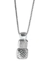 David Yurman Chiclet Diamond Pendant In Sterling Silver 0.45 Ctw In Metallic