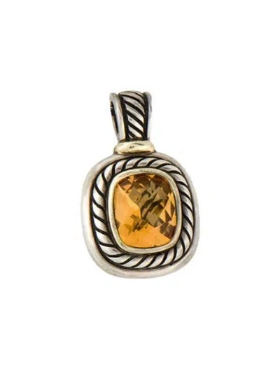 Pre-owned David Yurman Citrine Albion Enhancer Pendant In Multi
