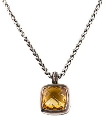 Pre-owned David Yurman Citrine Albion Pendant Necklace, 16" In Multi
