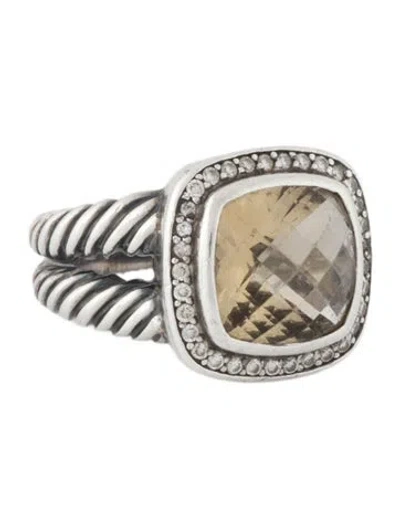 Pre-owned David Yurman Citrine & Diamond Albion Ring In Multi