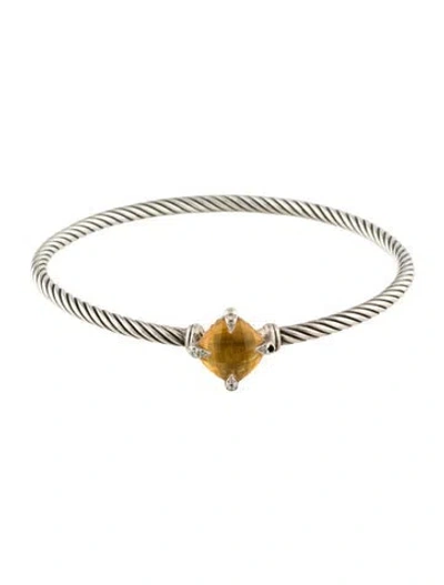 Pre-owned David Yurman Citrine & Diamond Chatelaine Bangle, 6.5" In Multi
