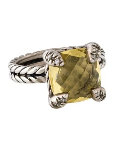 Pre-owned David Yurman Citrine & Diamond Chatelaine Ring In Multi